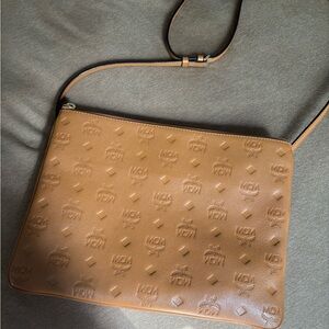 MCM Tan Leather Crossbody Bag